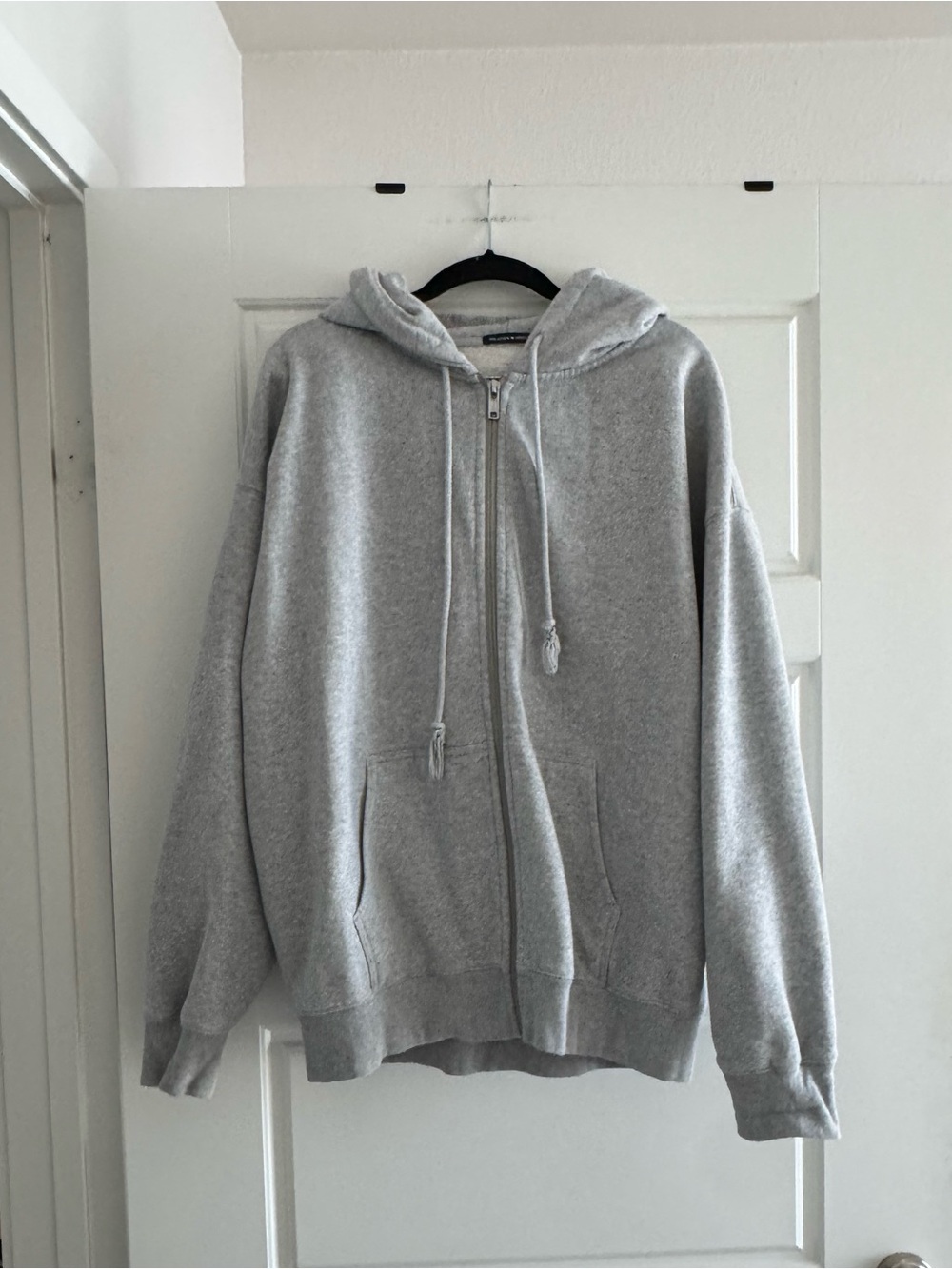 Brandy Melville Light Gray Full-Zip Hoodie